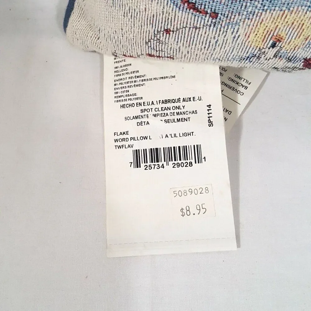 Vintage Goodwin Weavers Tapestry Throw Pillow Light a Lil Light Winter Holiday